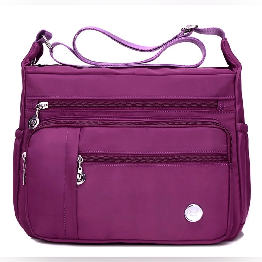 Mintegra (Jielshi) multi-pocket travel crossbody purple shoulder bag